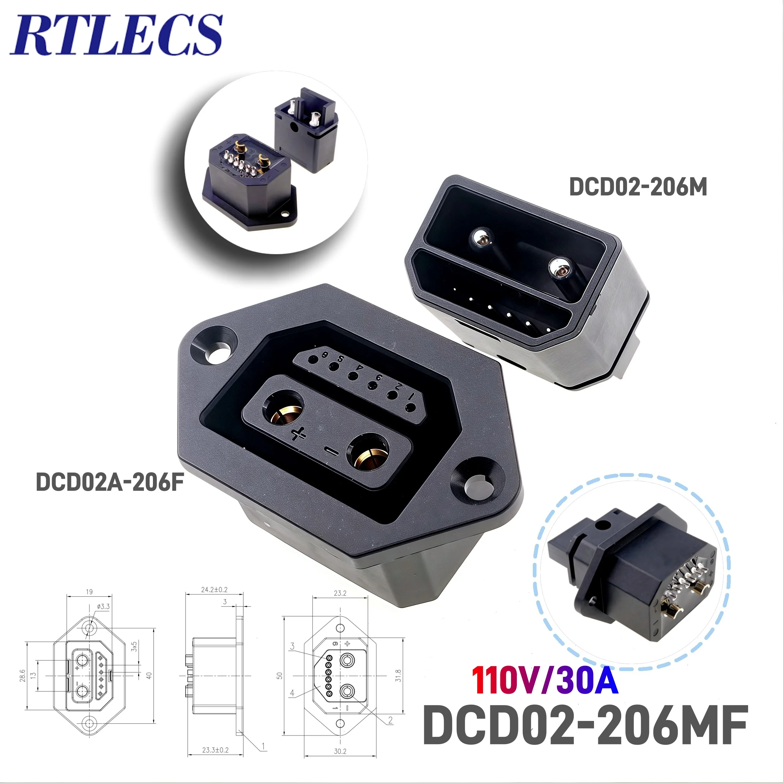Electric Vehicle EV Charger E-bike Charging Plug Socket Connector Adapter Converter Extension Cable Wallbox Charging Pile