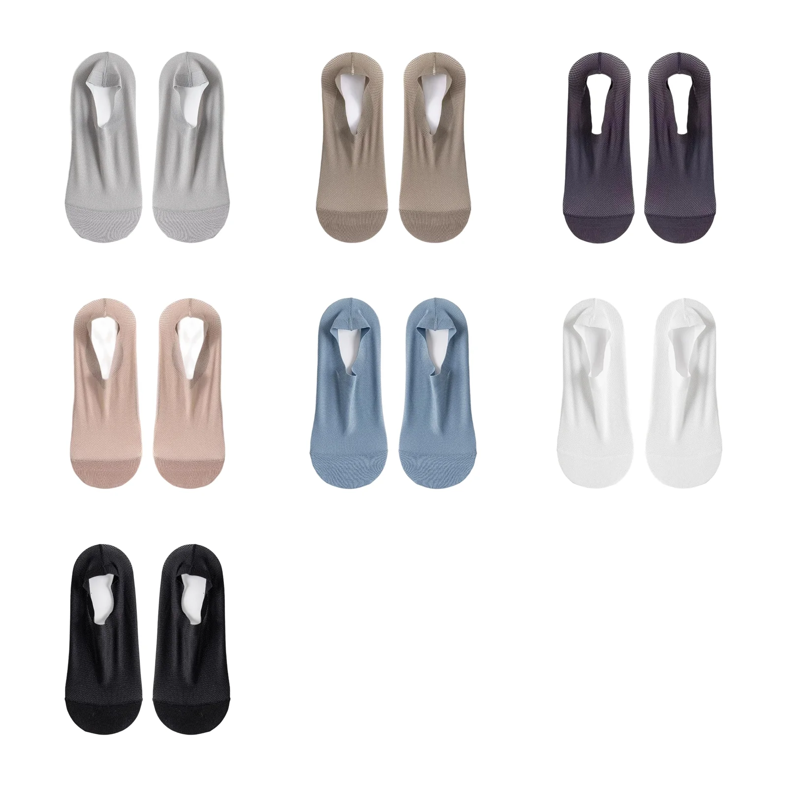 

Breathable Mesh Invisible No Show Ankle Socks With Cotton Soles And Silicone Grip For Women Antislip Stay Up Design