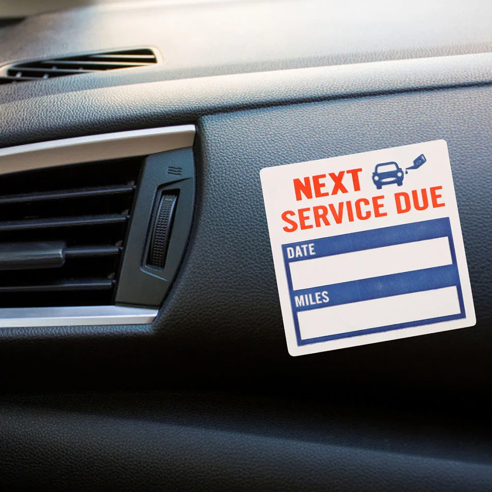 1 لفة تغيير الزيت تذكير ملصقات واضحة الفينيل مقاوم للماء خدمة Due تسميات لصيانة السيارات نافذة الزجاج الأمامي القابل للإزالة لا #3