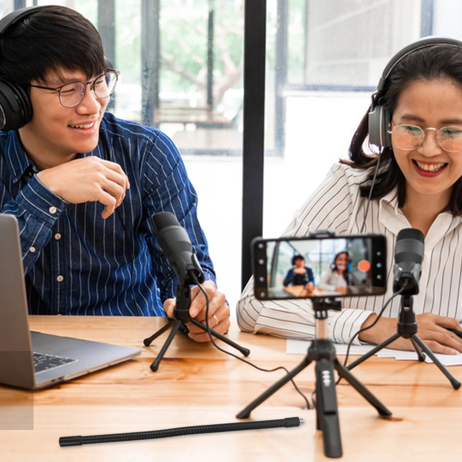 Mobile Phone Holder Extension Tube Mic Extender Desk Arm Pole Stand Extendable Rod Desktop Mount