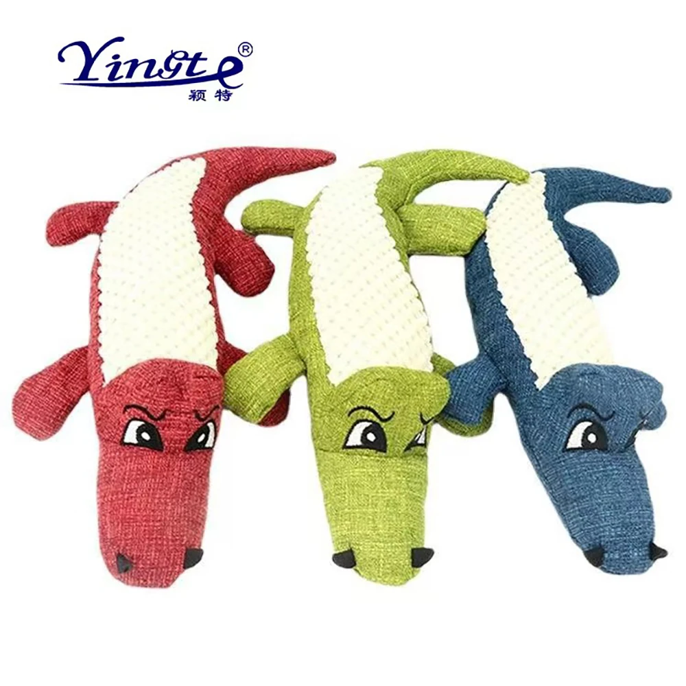 

Pet Plush Crocodile Toys Squeak Dog Toys Plush Soft Durable Chewing Dog Cleaning Teeth Interaction Playing Training Pet Supplies