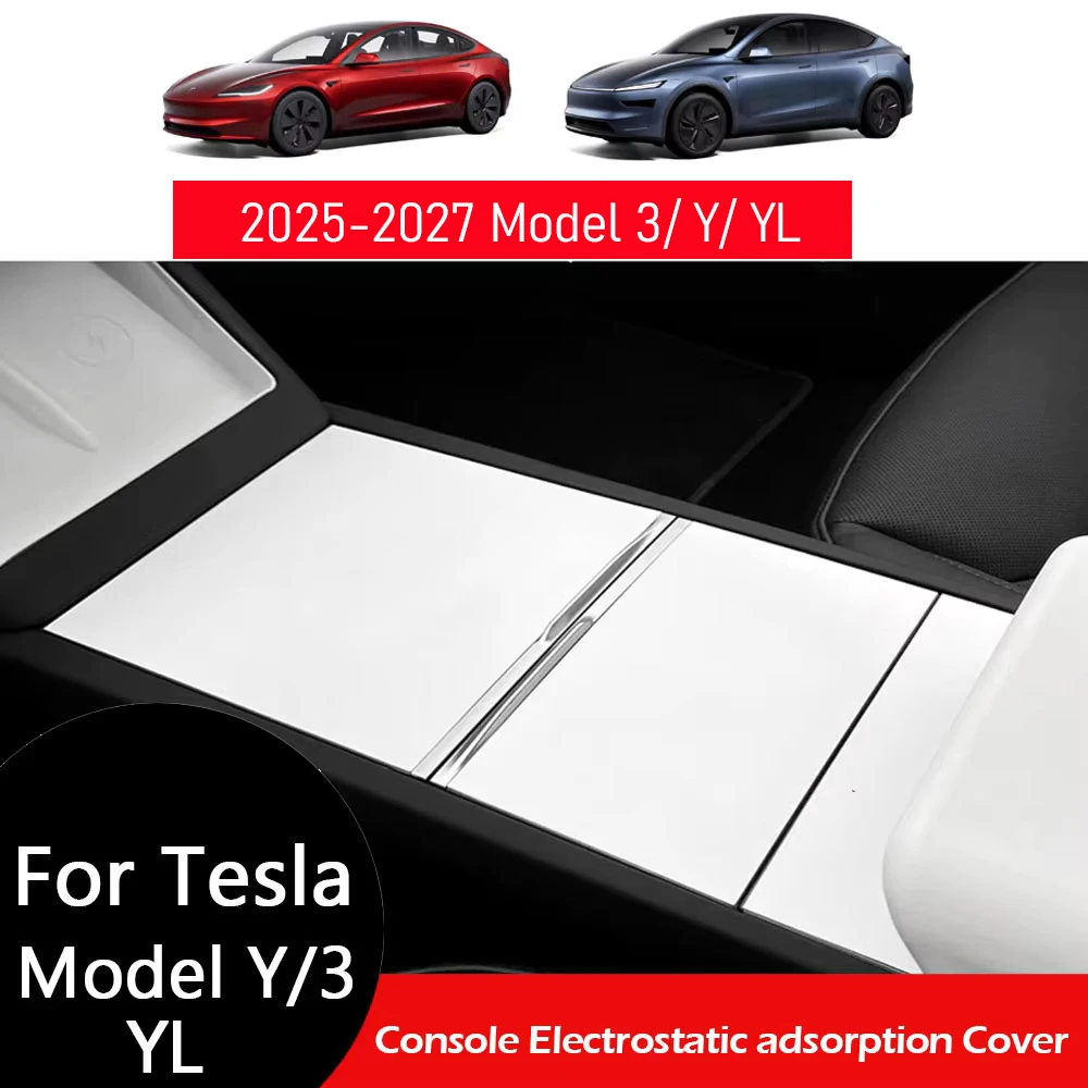 For Tesla Model Y Juniper Central Control Panel Electrostatic Adsorption Sticker Model 3 Highland Console Protect Silicone Cover