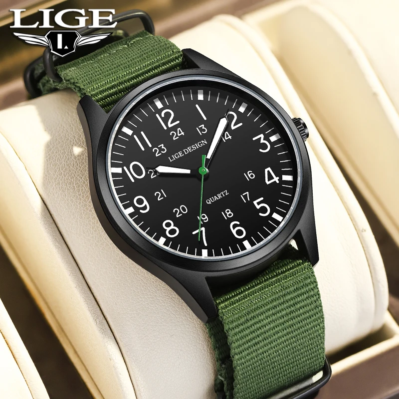 

LIGE лучший бренд класса люкс мужские часы модные повседневные кварцевые часы для мужчин водостойкие светящиеся наручные часы с нейлоновым ремешком Reloj Hombre