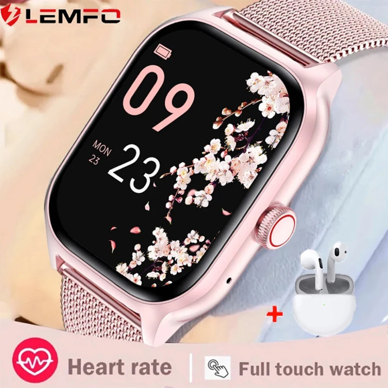 LEMFO SmartWatch 2024 Women Men Call Outdoor Health Heart Rate Moniter Waterproof Bluetooth Call Sports Fitness Smart Watches