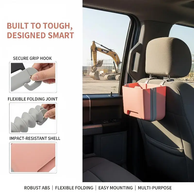 Adhesive Cargo Truck Storage Box Driver's Cabin Vehicle Mounted Excavator Organizer Plastic Anti-pressure Foldable