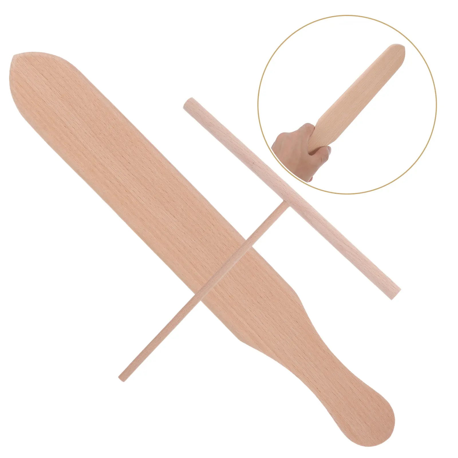 

1Set Wooden Crepe Spreader Pancake Maker Kit Household Kitchen Crepe Making Tool Smooth Surface Safe Use Pancake Baking Set