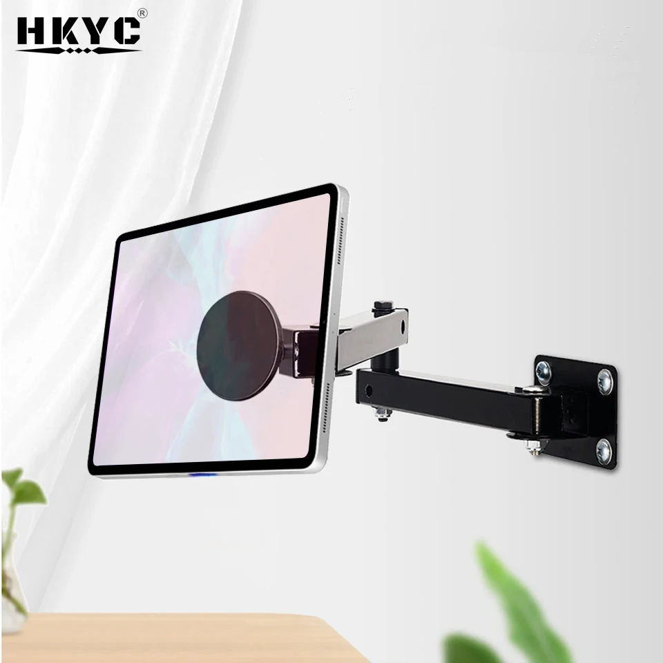 

Wall Mount Magnetic Tablet Stand Long Arm Stretchable Phones Wall Holder Adjustable Metal Wall iPad Stand for iPad 4-13 inches