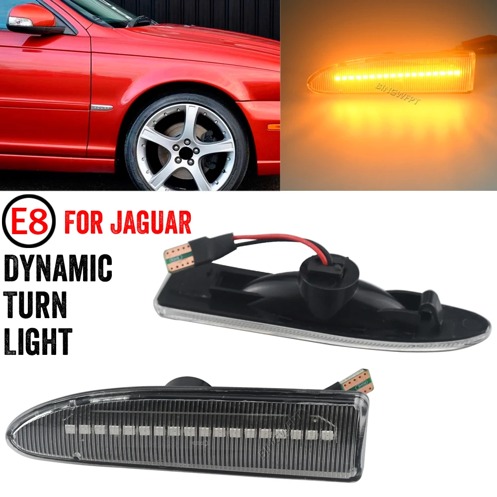

2 шт. боковой габаритный индикатор крыла для Jaguar X-Type 2002 2003 2004-2009 автомобильные светодиодные динамические указатели поворота