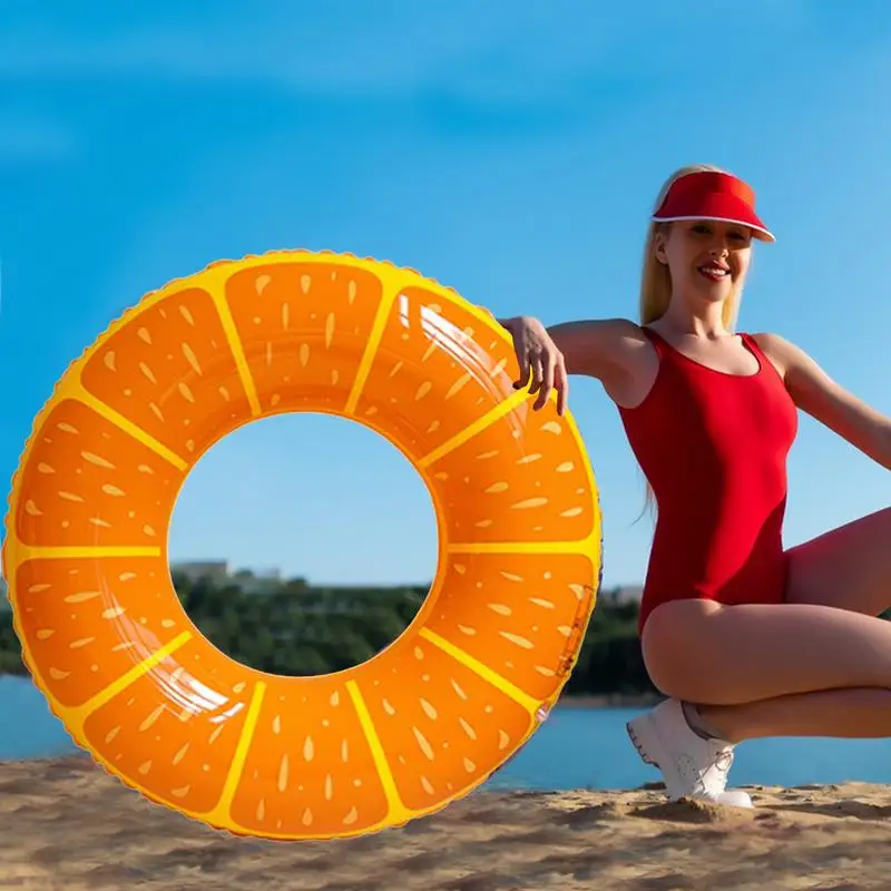 Flotador de piscina portátil, balsa de tubo de natación, sandía, Kiwi, naranja, fruta de Lima, inflable, divertido, anillo de piscina grande