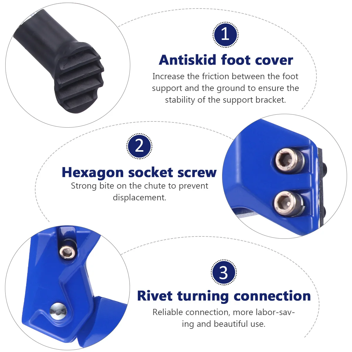 

Aluminum Alloy Bike Kickstand Foot Side Support for Mountain Road Bicycle Quick Release Parking Rack Blue Bike Kickstand