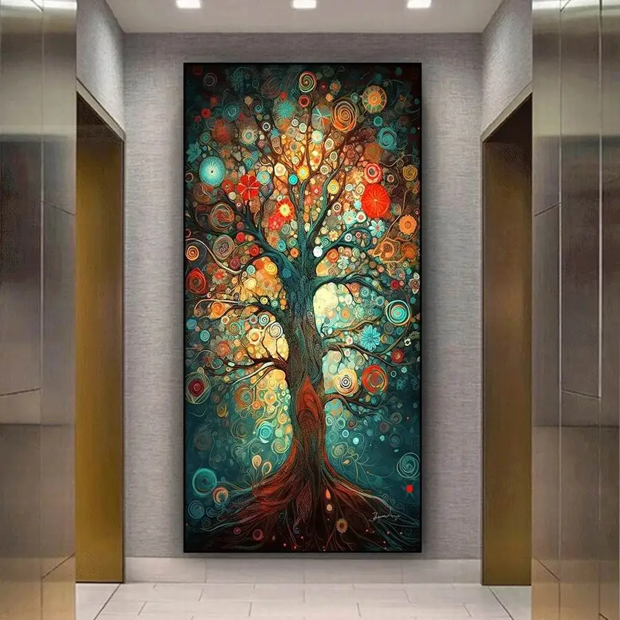 Diy Diamond Painting Kits Big Size Abstract Fruit Tree Full Rhinestone Drill Mosaic Embroidery Landscape Picture Wall Decor