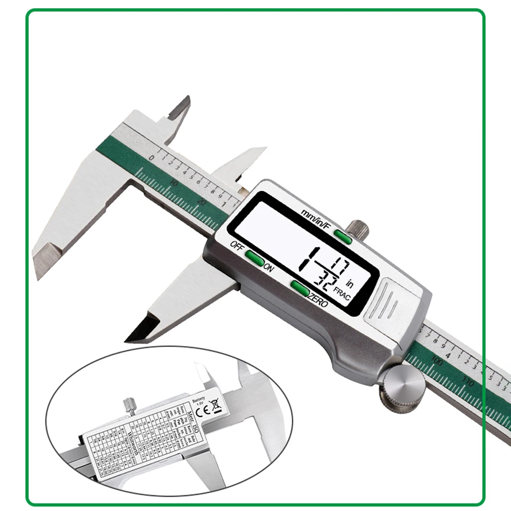 Stainless Steel High Accuracy Electronic LCD Digital Display Slide Caliper Vernier Ruler with Measuring Range of 0-150mm