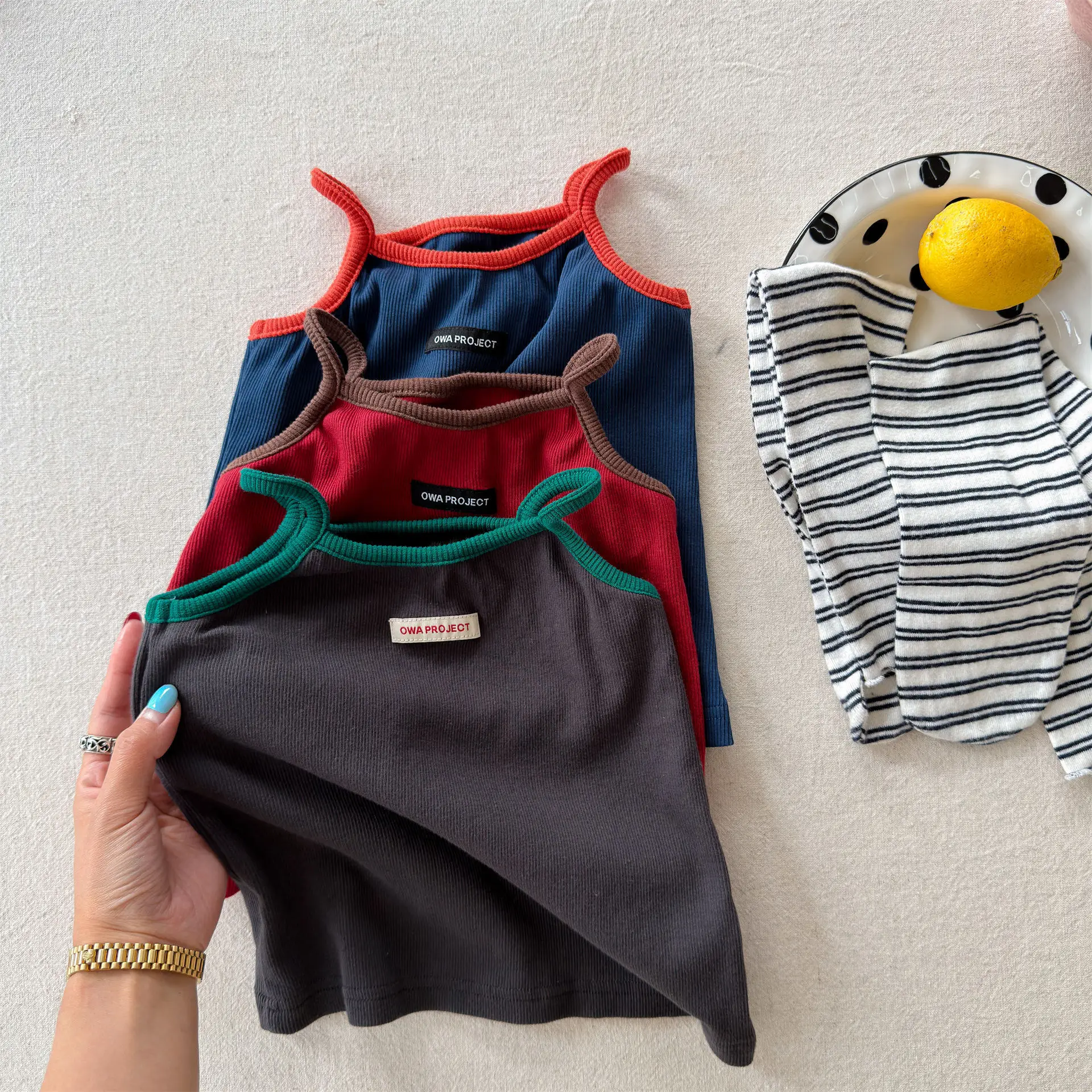 Summer  Girls Sleeveless T Shirts Children Thin Breathable Tops Baby Girl Letter Patch Vest Cotton Kids Clothes