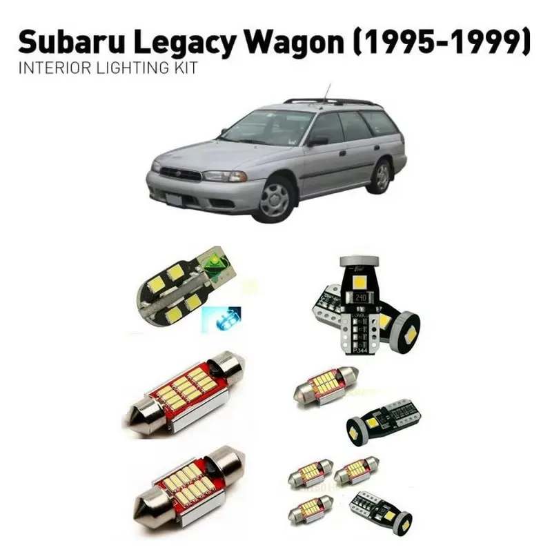 

Для Subaru Legacy Wagon 1995-1999 11 шт. Автомобильное светодиодное внутреннее освещение, автомобильные лампы, лампы для автомобилей, без ошибок
