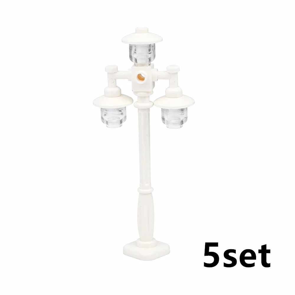 Mini-Straßenlaternen-Bausteine, 5er-Set, MOC, Stadt, Freund, Haus, Straßenansicht, Dekoration, Straßenbeleuchtung, Konstruktionsbausteine, Kinderspielzeug, Geschenk – Detail 5