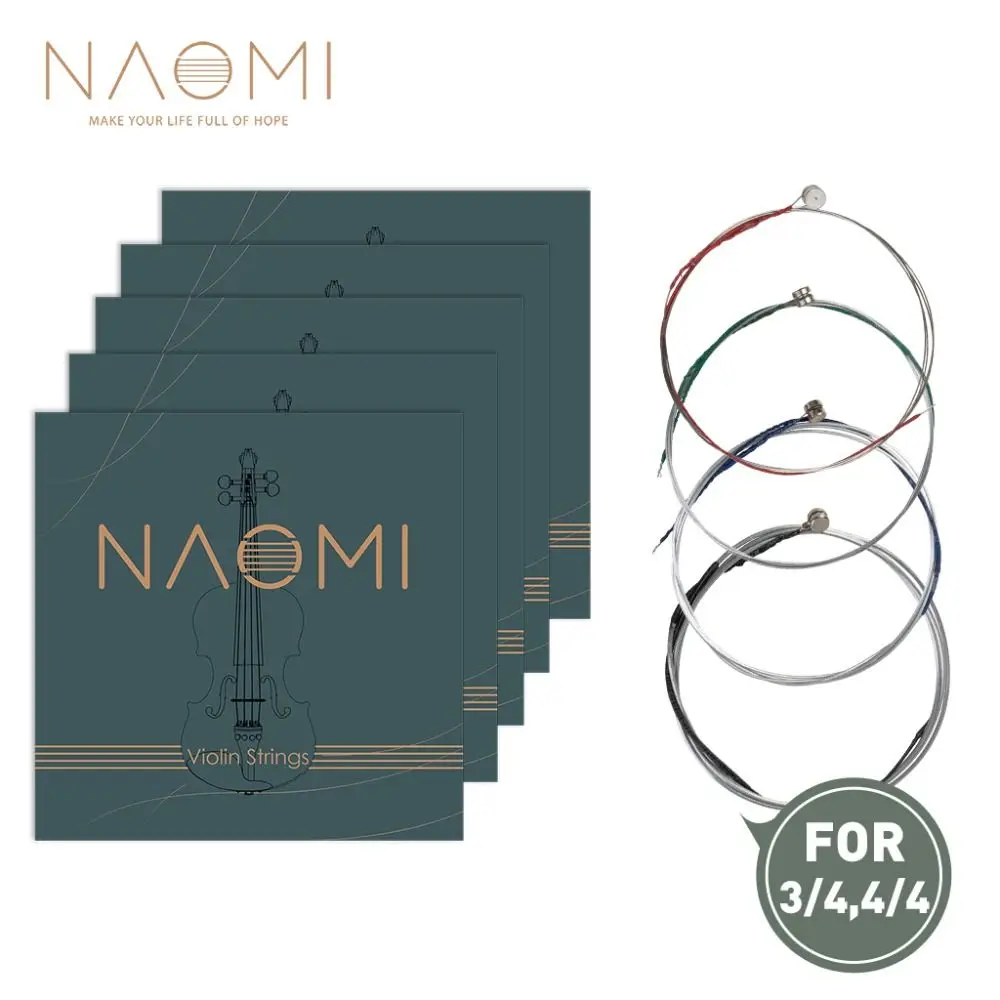 

1 Set 4/4 3/4 1/2 1/4 1/8 Naomi Violin String G D a & E Strings Replacement Violin Strings Nickel String Fiddle String