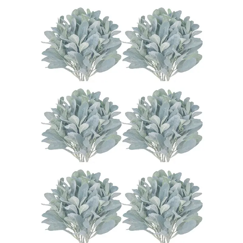 ABKS-Faux Lambs Ear Stems 30Pcs Flocked Artificial Greenery Solid Spray Fake Ear Leaves For Home Wedding DIY Craft