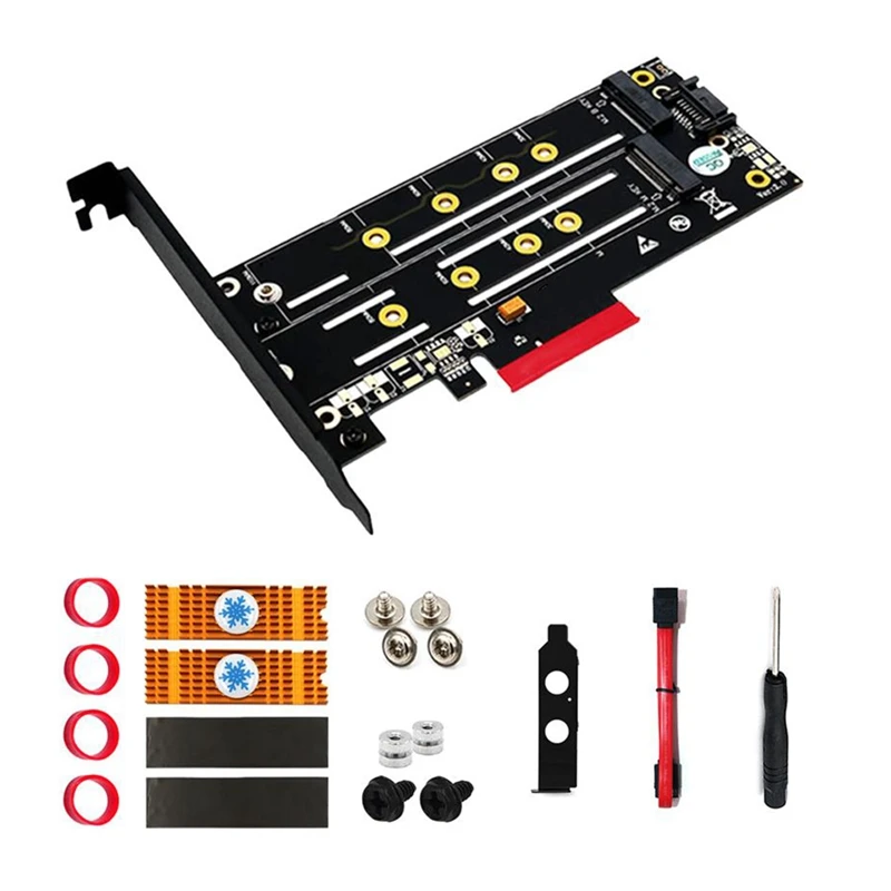 

Адаптер M.2 Nvme SSD NGFF к PCI-E X4, адаптер M.2 SATA к SATA III, карта адаптера, ключ M, B, двойной интерфейс