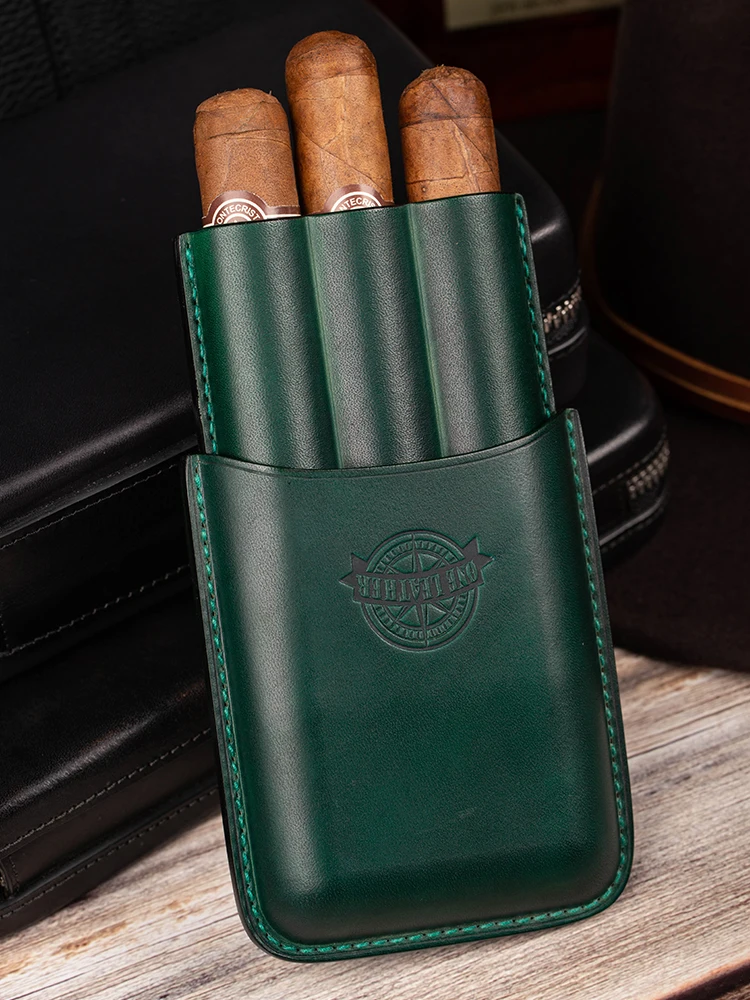 

Одна кожаная коробка для сигар растительного дубления из воловьей кожи, портативная коробка для инструментов, коробка для сигар Куба, модель для деловых поездок