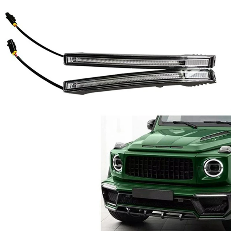 

1Pair Car LED DRL Fog Light Daytime Running Light Bumper Lamp For Benz G Class W464 G500 2019-2021