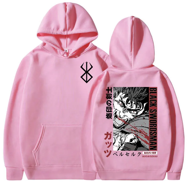 일본 인기 만화 베르세르크 가츠 신상 남성 후드티 스웨트셔츠 남녀 패션 브랜드 디자인 풀오버 후드티 남성용 플리스