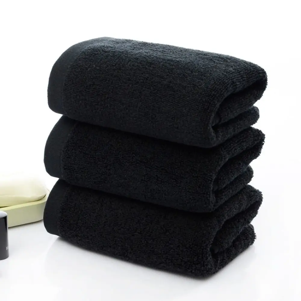 

Home Supplies Black Bath Towel Cotton Thick Household Towel Skin-friendly Highly Absorbent Adult Kids Towel Sports