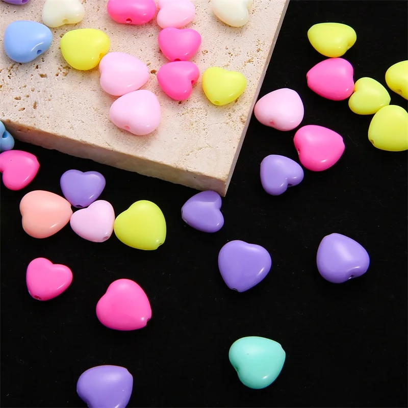 12x11mm gemischte Acrylperlen, flache, runde, herzförmige, sternförmige, quadratische lose Spacer-Perlen für die Schmuckherstellung, DIY-Armband, Halskette, Zubehör – Detail 3