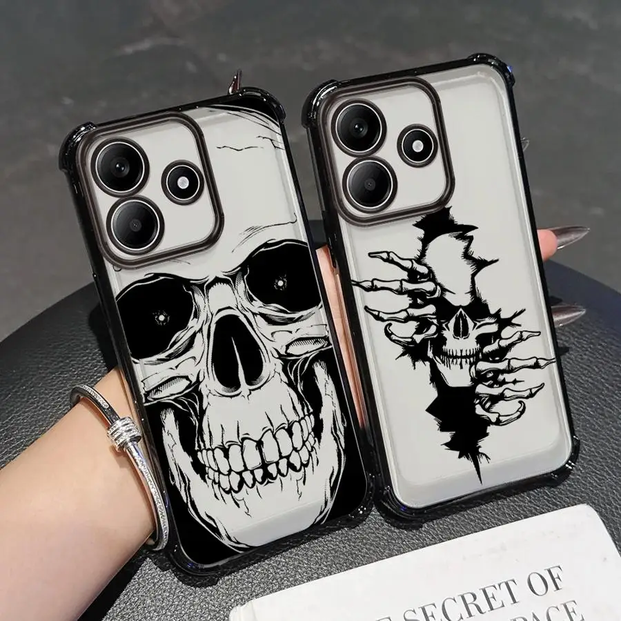 حافظة هاتف جمجمة أنيقة لهاتف Redmi Note 10s 9S 14 Pro Plus 10 Lite 11s 11 12 13 10 Pro غطاء ناعم