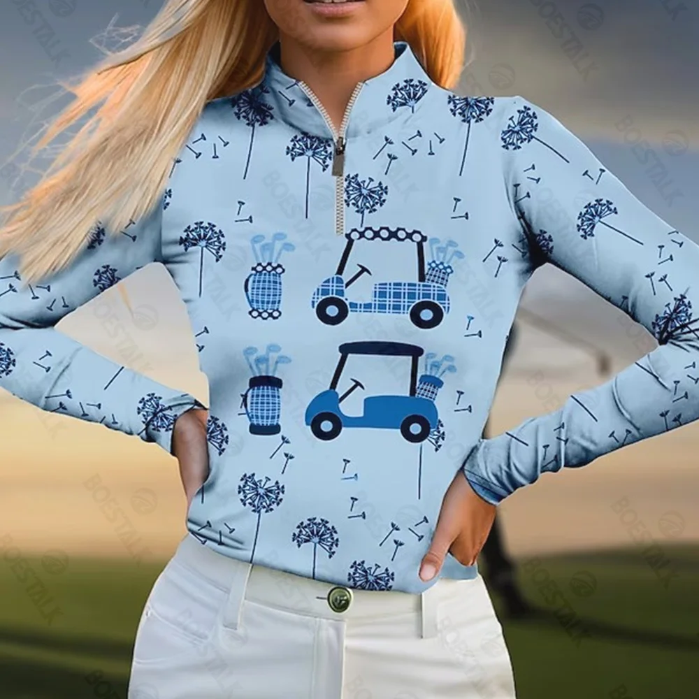 Golf jerseys ladies' sportswear in autumn and winter long-sleeved Polo shirts,quick-drying breathable shirts, golf polo clothes.