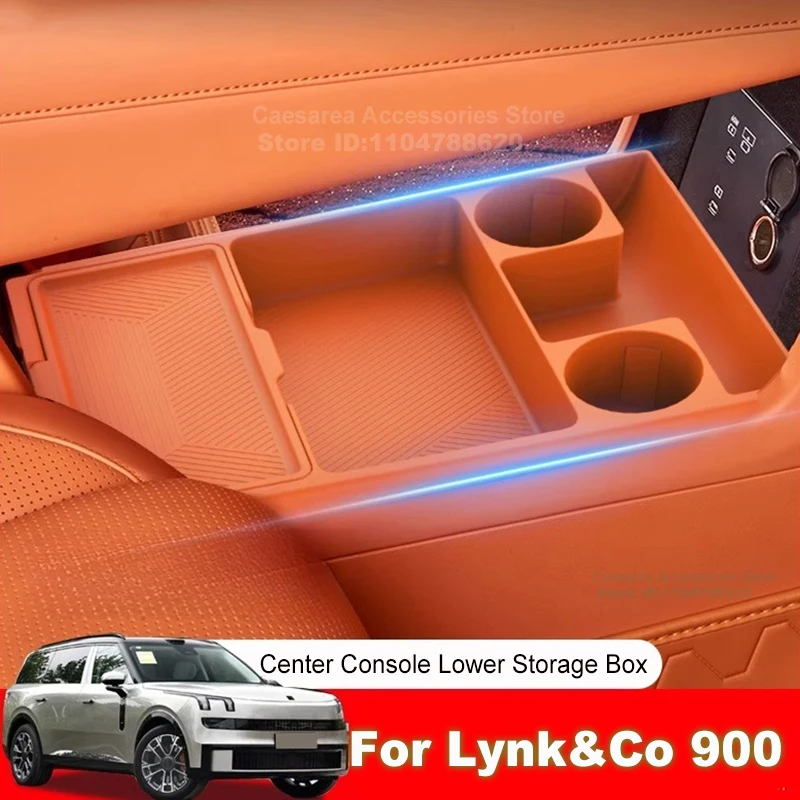 

For Lynk & Co 900 2025 Car Central Control Lower Layer Silicone Storage Box Interior Accessories Organizer Decoration