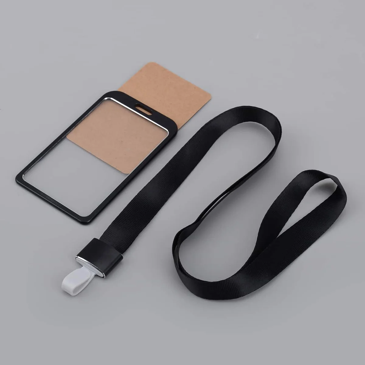 Stylish Aluminum Alloy ID Card Holder - With Lanyard Student Work Credential Clip Office Supplies Portable Card Storage image 6