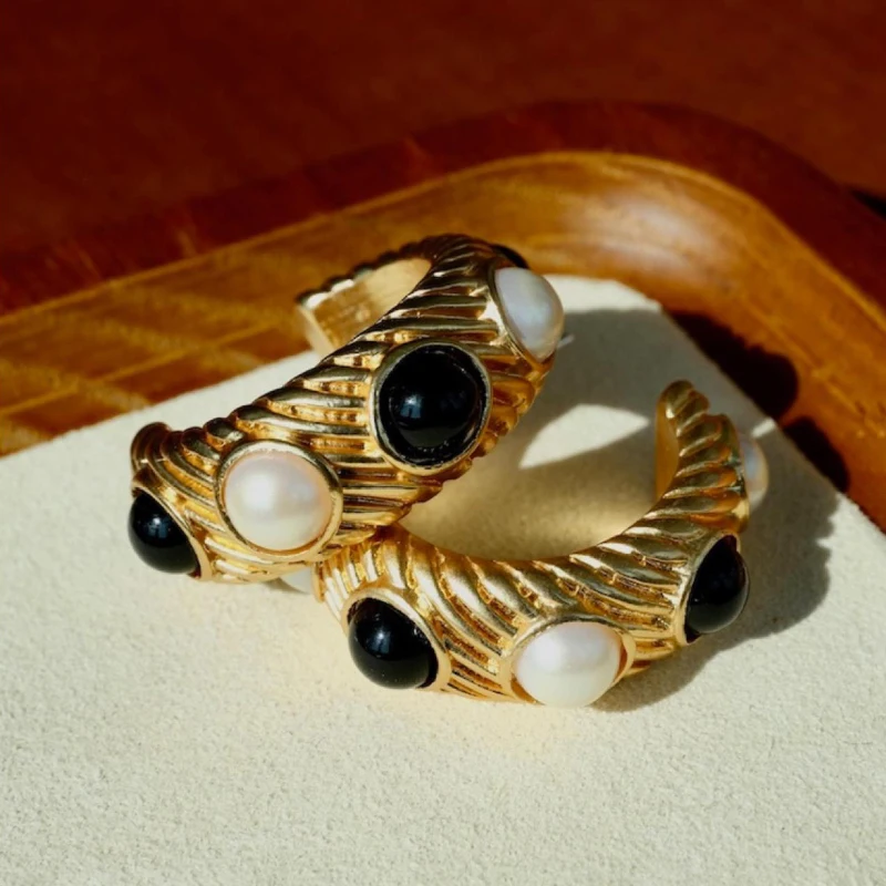 Vintage C-ring threaded earrings for women fashion simple trend and High quality earings for banquets parties jewelry