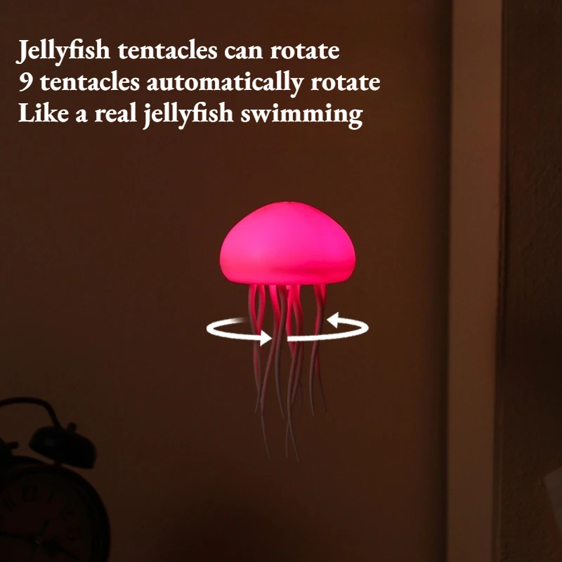 Smart Sound Control Jellyfish Ambient Light Auto Color Shift Flexible Tentacle Floating Decorative Night Light For Living Room
