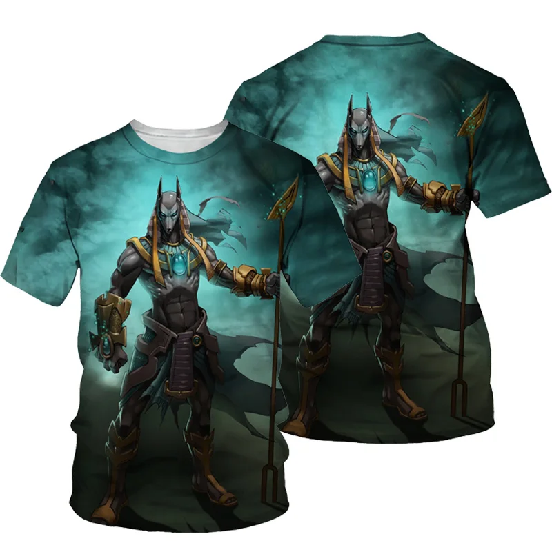 Anubis 3D Printed Men T-shirt Summer O Neck Short Sleeve Tops Tees Ancient Egypt Style Man Clothes Fashion Vintage T-shirts 4XL