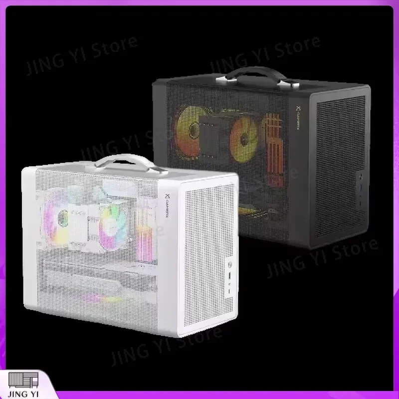 Gaming PC Case Micro ATX ITX Mid Tower Computer Chassis Tempered Glass Side Panel USB 3.0 Type C Front I/O Black Desktop