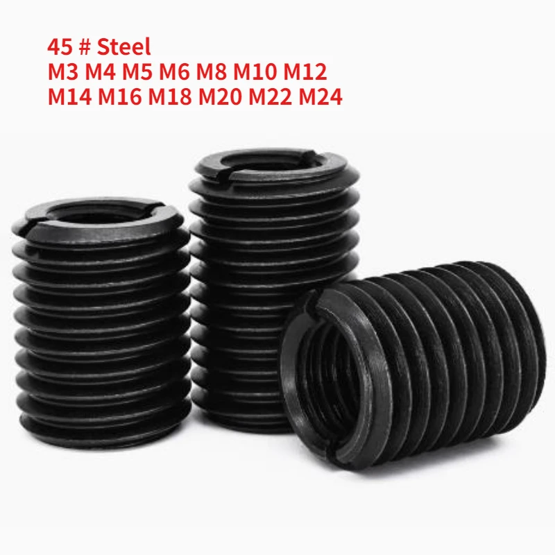 

M3 M4 M5 M6 M8 M10 M12-M24 Черненая сталь 45, твердая внутренняя внешняя резьба, адаптер, винт, оболочка, резьбовая вставка, втулка, переходные гайки