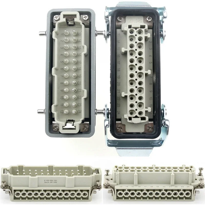 

【Favorite!】Rectangular HDC-HE-24 Core Connector Heavy Duty Waterproof For Docking Socket Connector For Aerospace Industry 16A