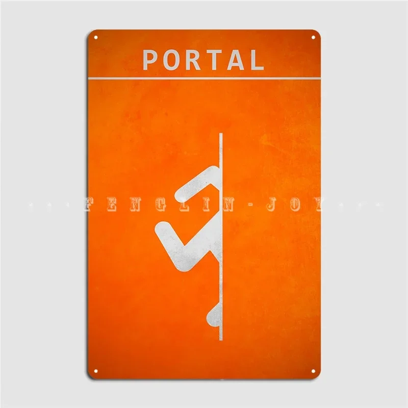 Portal Orange Metal Sign Club Wall Create Plaques Tin Sign Poster