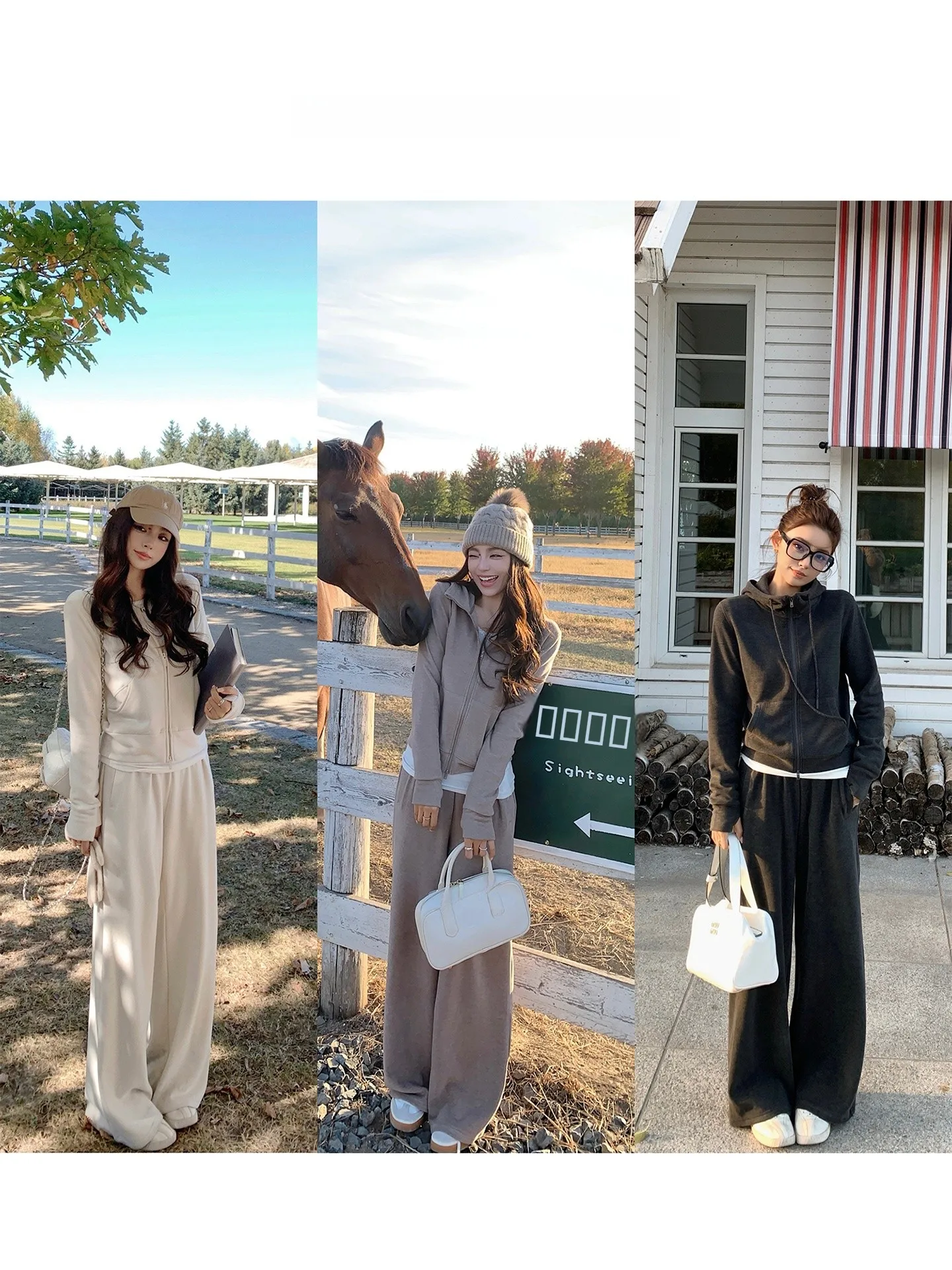 

Комплект Lilylikesci: высококачественная куртка-худи и брюки 6-в-1, повседневный стиль, длинный рукав, воротник-стойка, толстовка и брюки