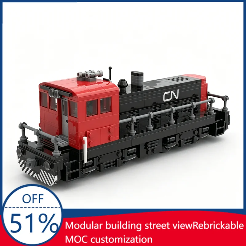 721Pcs GE 70 Tonner Switcher Custom Building Blocks CN Railway Shunting Locomotive Model Educational Assembly Toy For Collectors