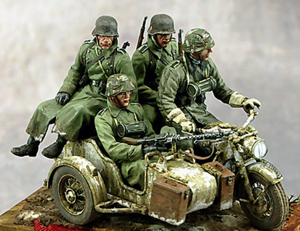 Maquette En Résine Soldat Allemand WWII 1/35 - Kit Non Assemblé Et Non Peint Pour Modélisme (2 Figurines)
