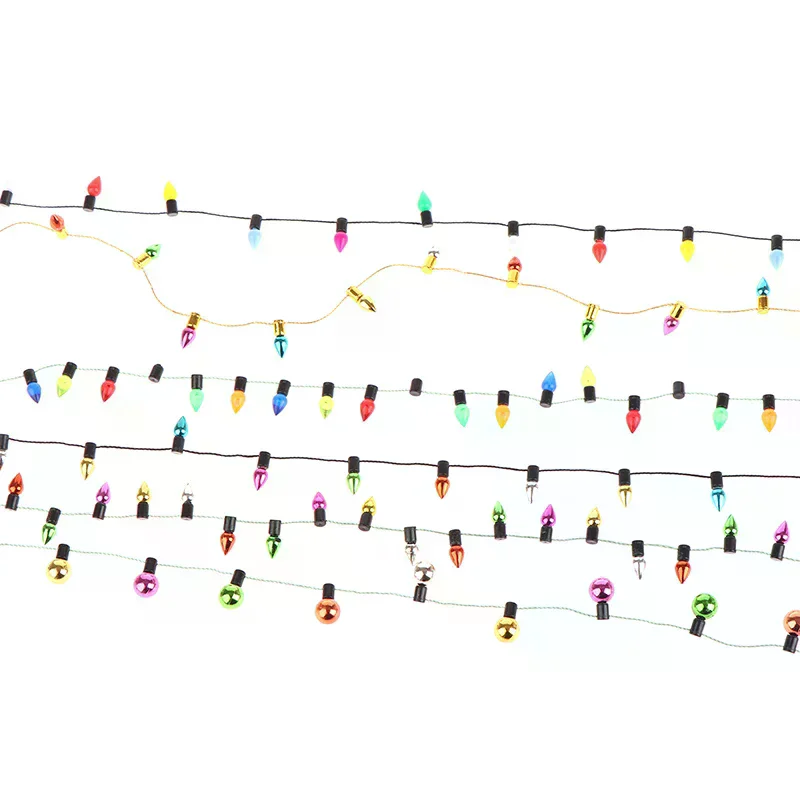 1:12 1 chaîne de fausses lumières noël bonne décoration maison de poupée Miniature Mini meubles accessoires chaîne lumières