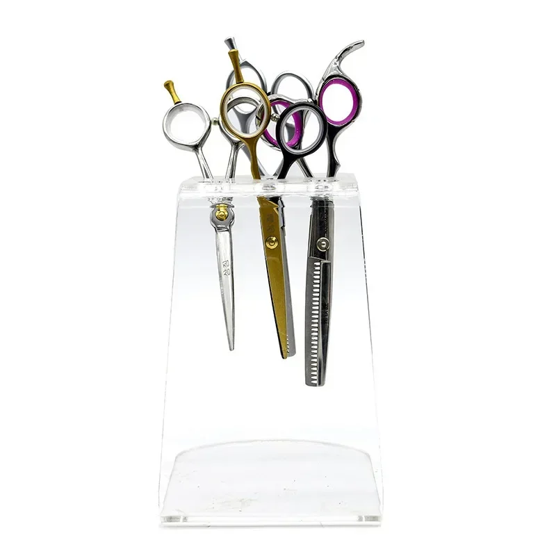 Scissors Holder Professional Salon Shears Display Stand Racks Storage Acrylic Makeup Brush Organizer Barber Hairdressing Supplie