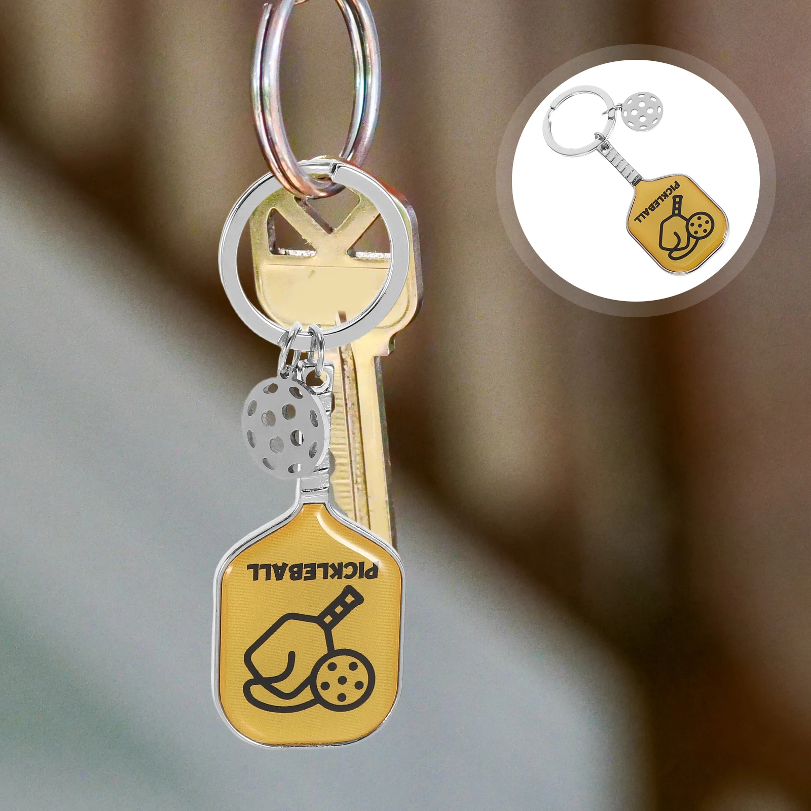 

Peak Ball Keychain Pendant Charm Handbag Backpack Novelty Sports Zinc Alloy Purse Paddles