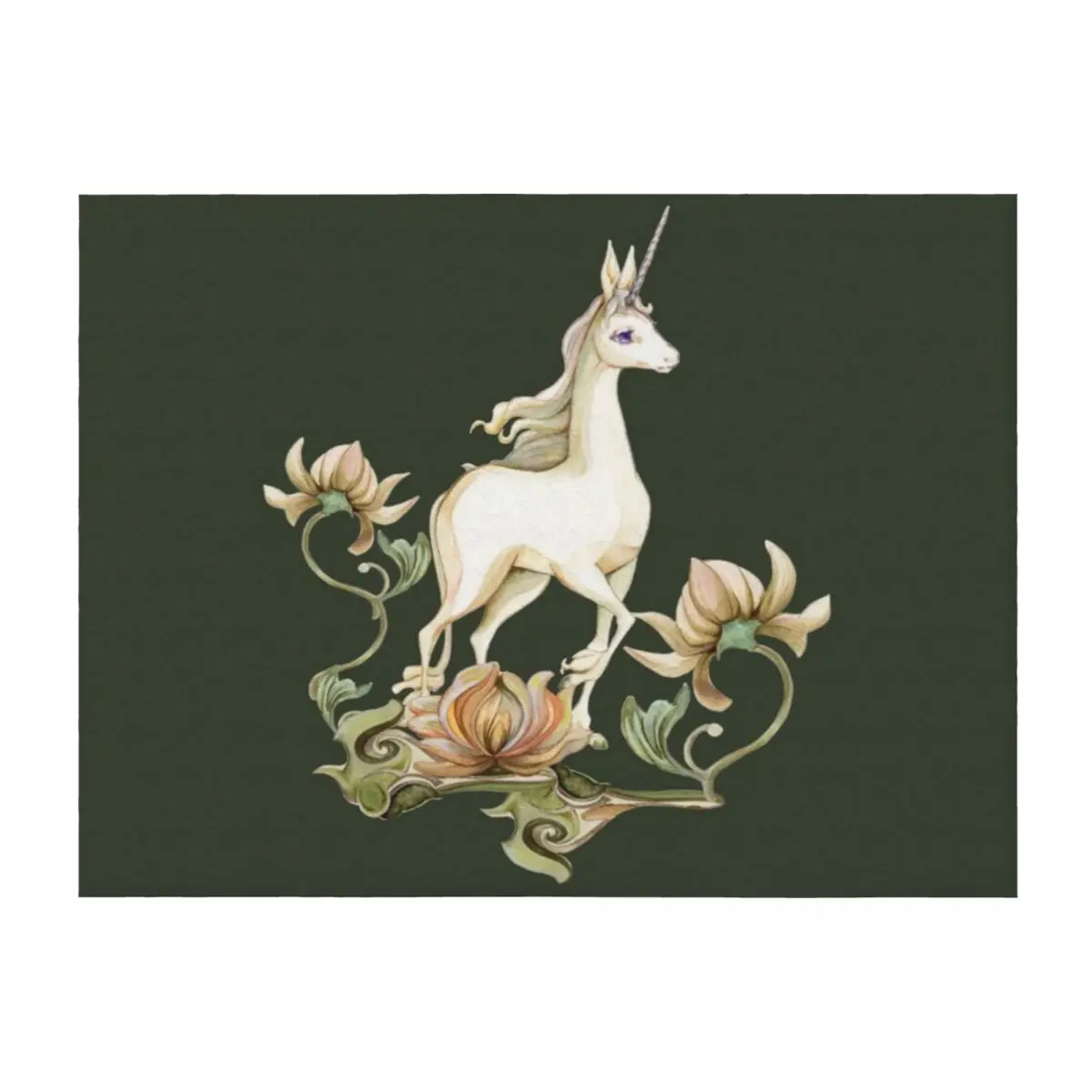 

Last Unicorn - Flower Garden Throw Blanket Luxury Comforter Bed Fashionable Flannels Blankets