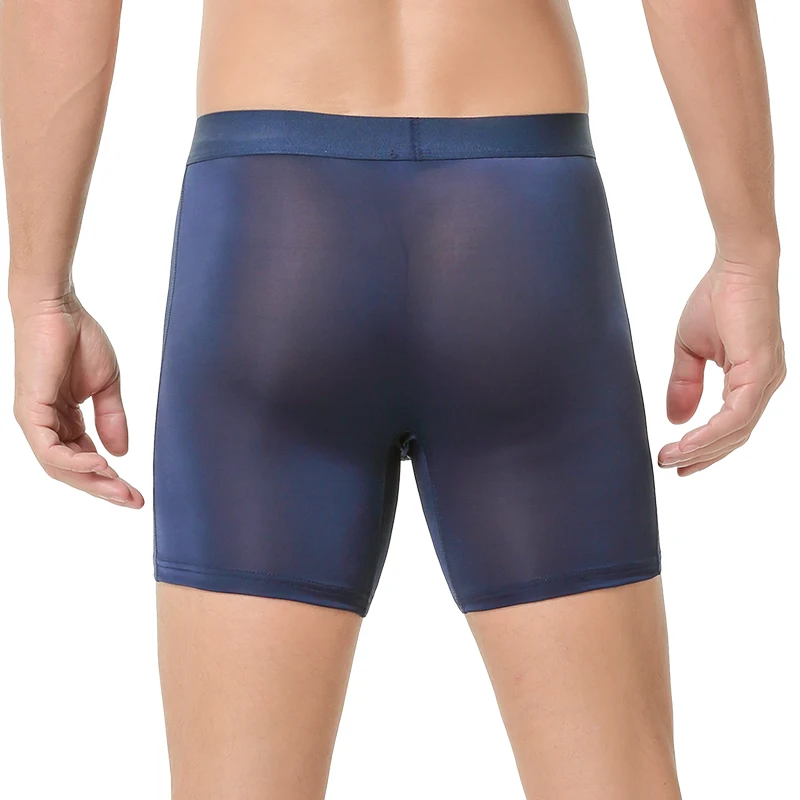 Men's ice silk sports underwear men's summer thin wear leg running breathable large size extended wear crotch boxers