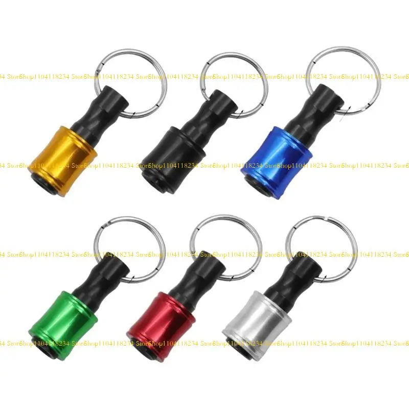 P9FB Portable 1/4inch Shank SCHROEFSRIVER BIT HOLDER KEYCHAIN ​​SNELKE Wijzigingen Boorbit Socket Adapter Bit Tool Gift voor