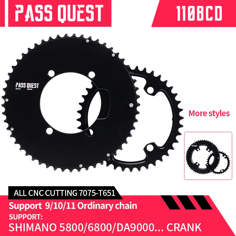 For Shimano 5800 6800 CRANKS 50-34T 54-40T 53-39T Double Chainrings Dura-ace 9000 110BCD Road Bike Closed Disk Chainwheel