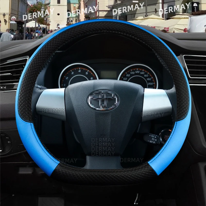 for Toyota Wish AE10 AE20 2003~2017 DERMAY Car Steering Wheel Cover PU Leather Auto Accessories interior Fast Shipping