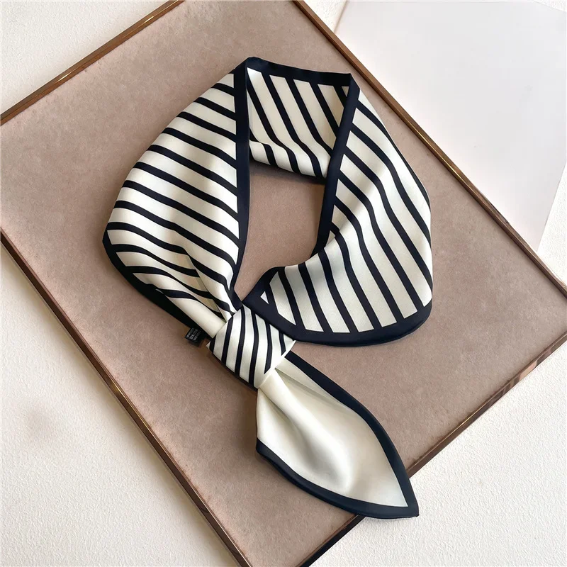 Luxury Brand Skinny Neckerchief Scarf For Women Satin Silk Ribbons Bandana Ladies Neck Tie Wrist Wrap Shawl Echarpe